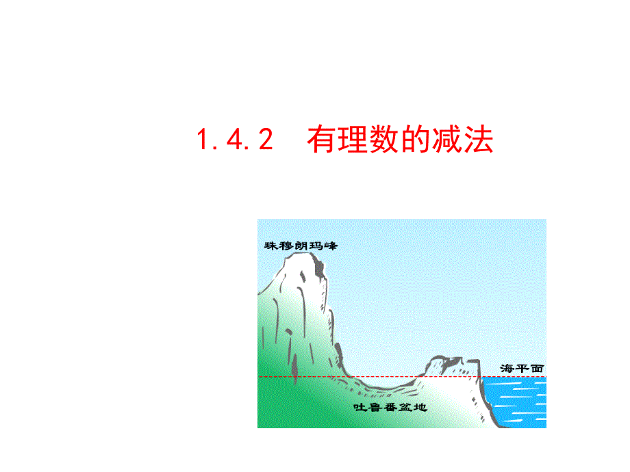 2015版初中数学多媒体教学课件：142有理数的减法（湘教版七上）_第1页