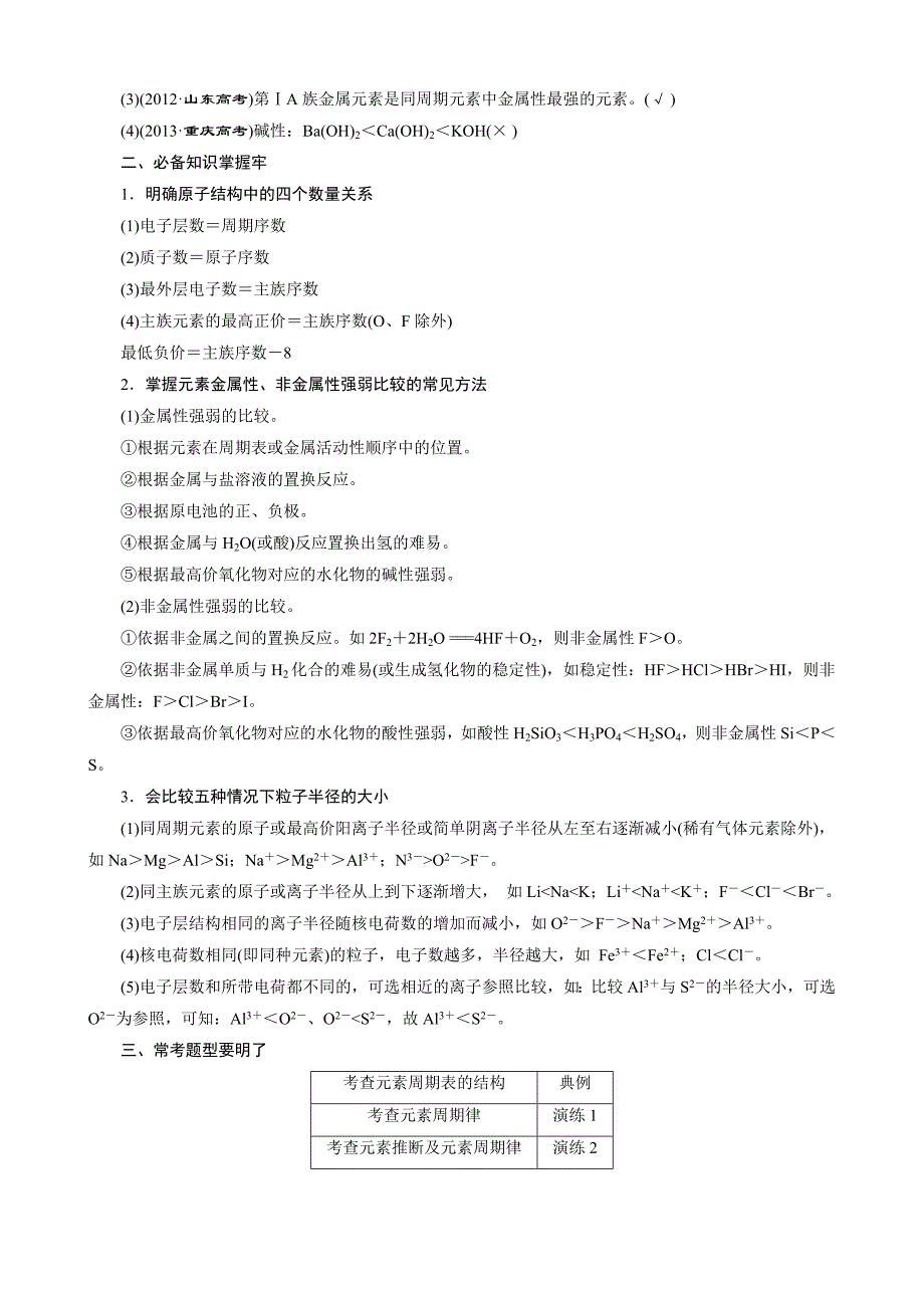 精修版高考化学冲刺讲义【专题四】物质结构和元素周期律含自测卷及答案_第4页