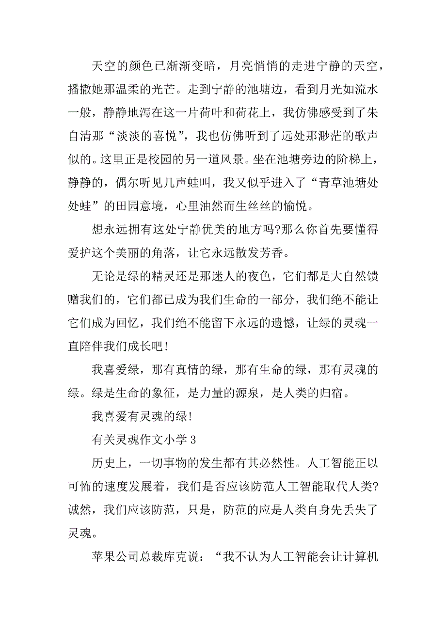 2023年有关灵魂作文小学5篇_第4页