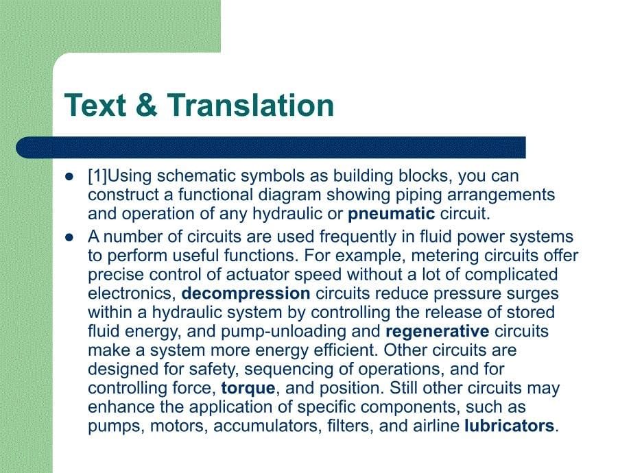 Unit19HydraulicBasicCircuits机电专业英语图文课件_第5页