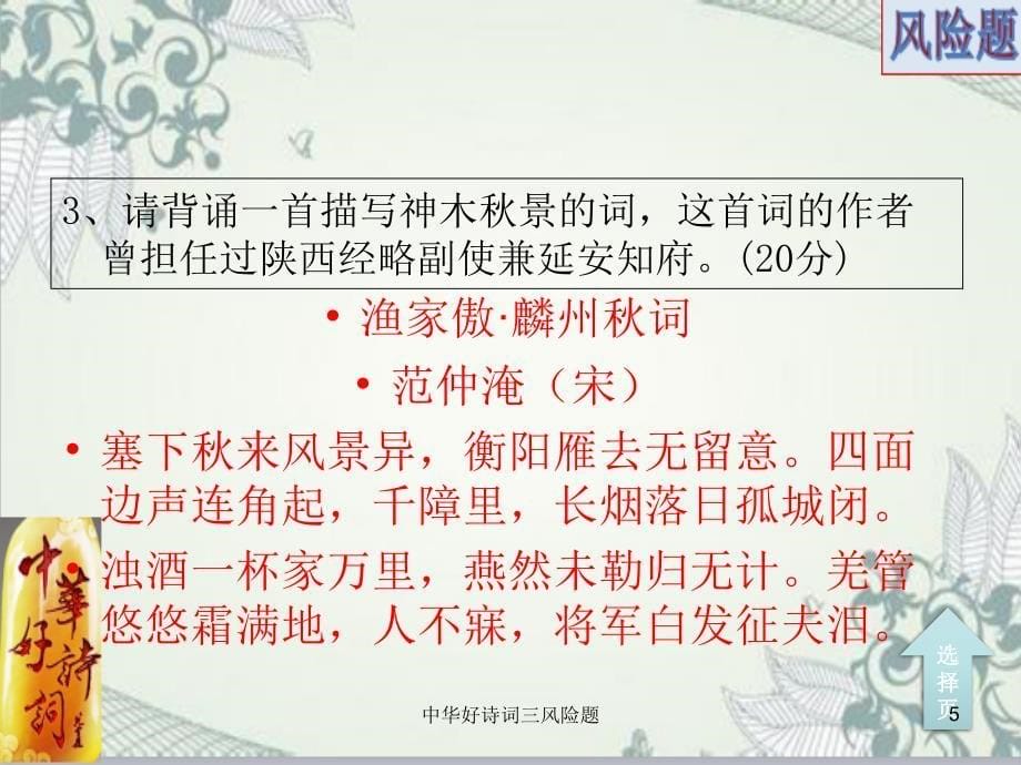 中华好诗词三风险题课件_第5页