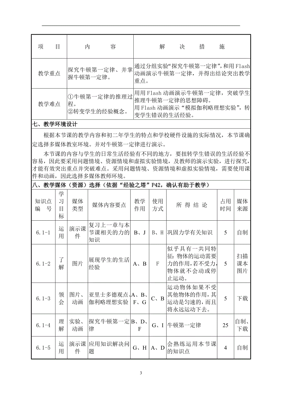 陈征淮《牛顿第一定律》教学设计_第3页