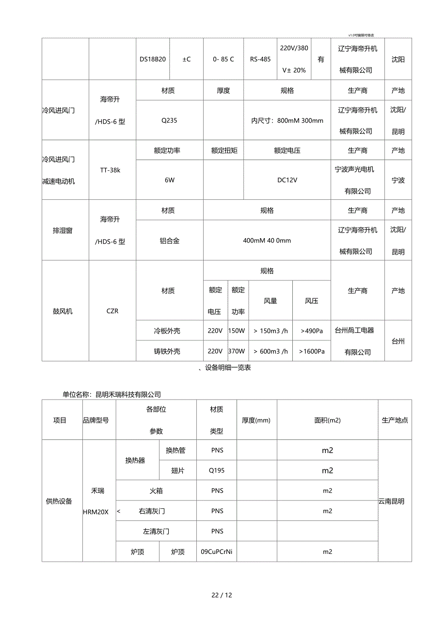 设备明细一览表_第2页