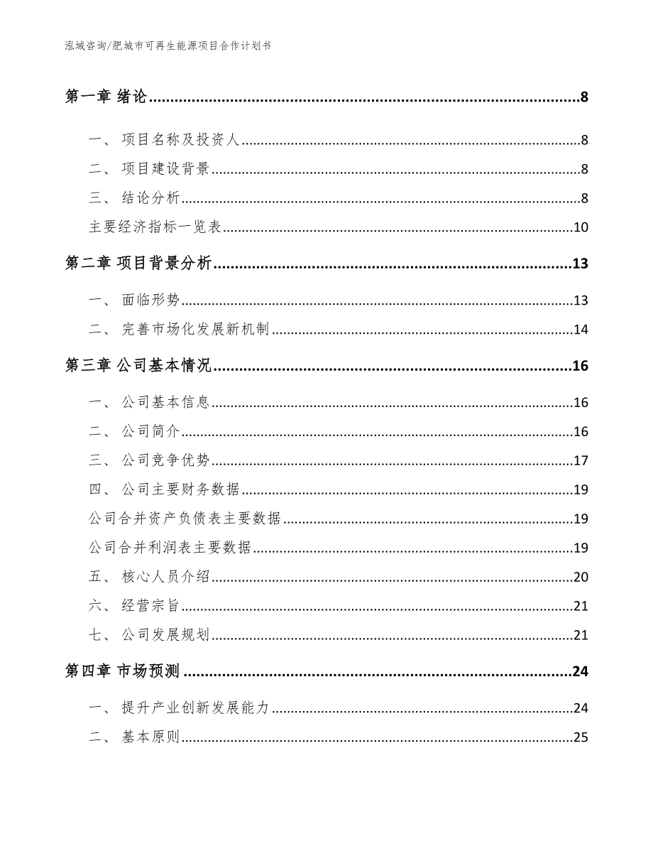 肥城市可再生能源项目合作计划书_参考模板_第3页