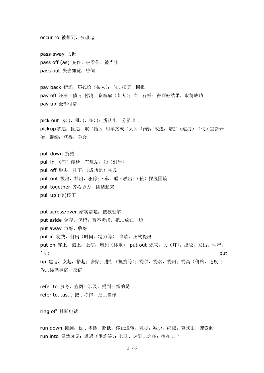 四级考试动词词组归类_第3页