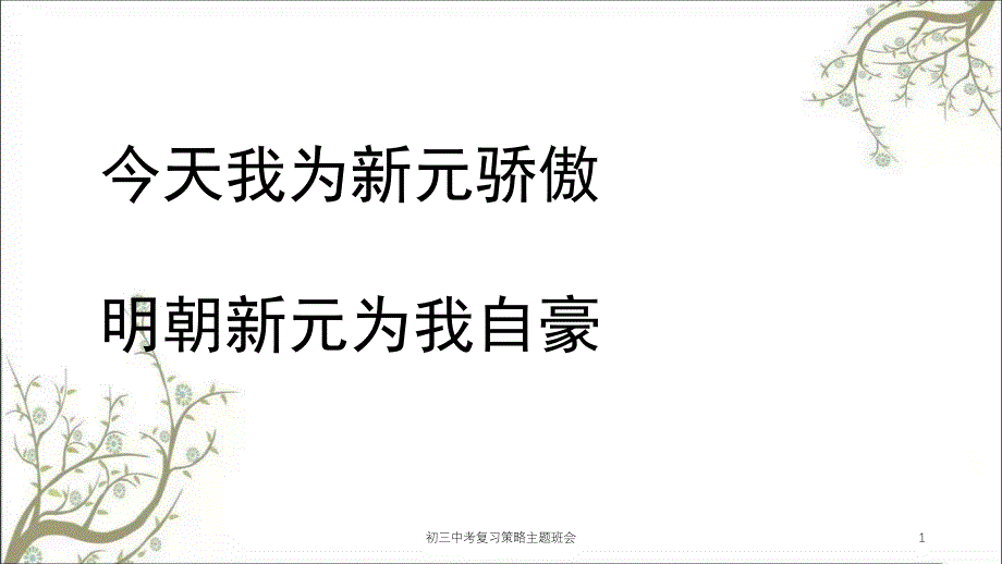 初三中考复习策略主题班会课件_第1页