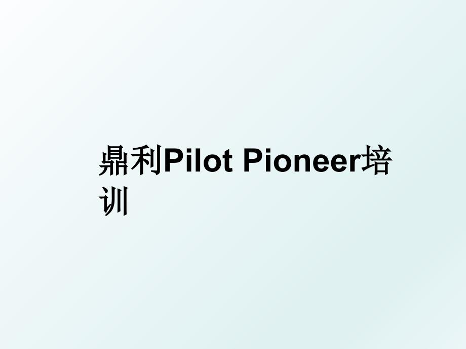 鼎利PilotPioneer培训_第1页