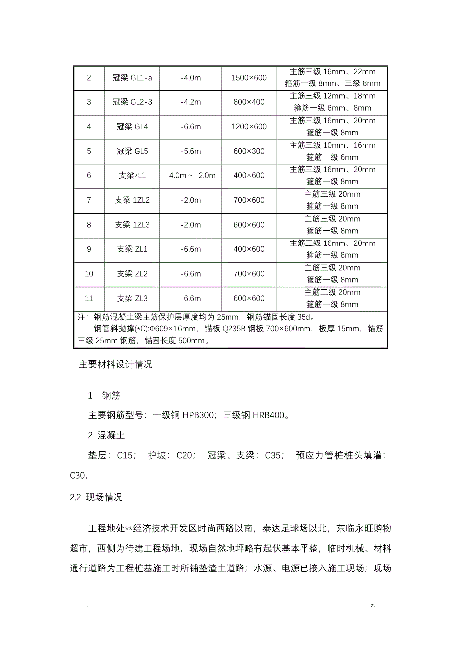 支护桩冠梁、支撑梁施工设计方案及对策_第3页