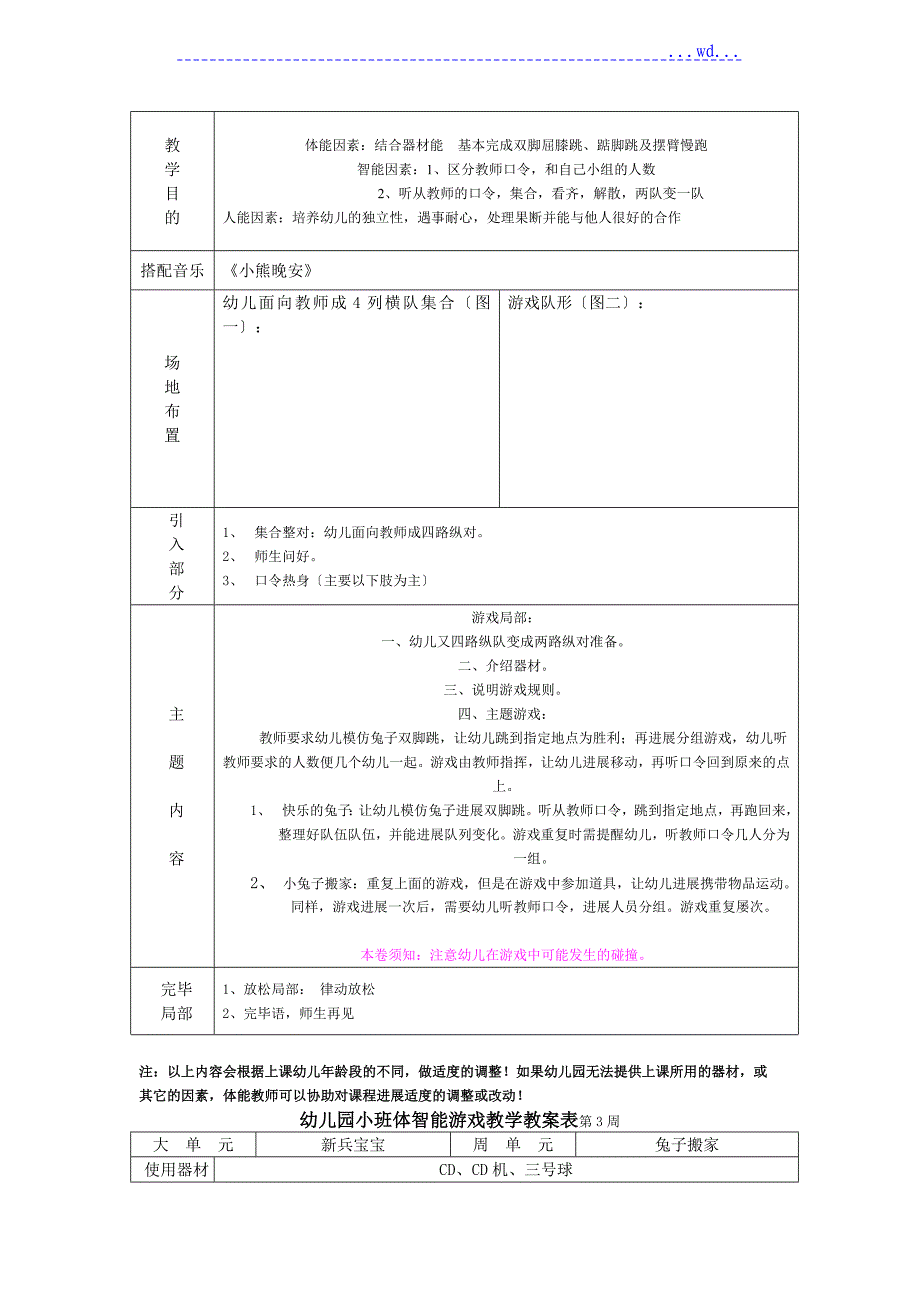 幼儿园中班体智能化教学案_第3页