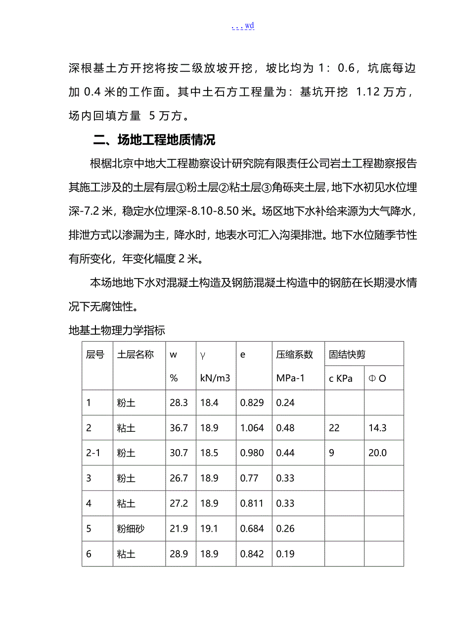 廉租房与公共配套设施工程深基坑土方开挖专项施工方案_第5页