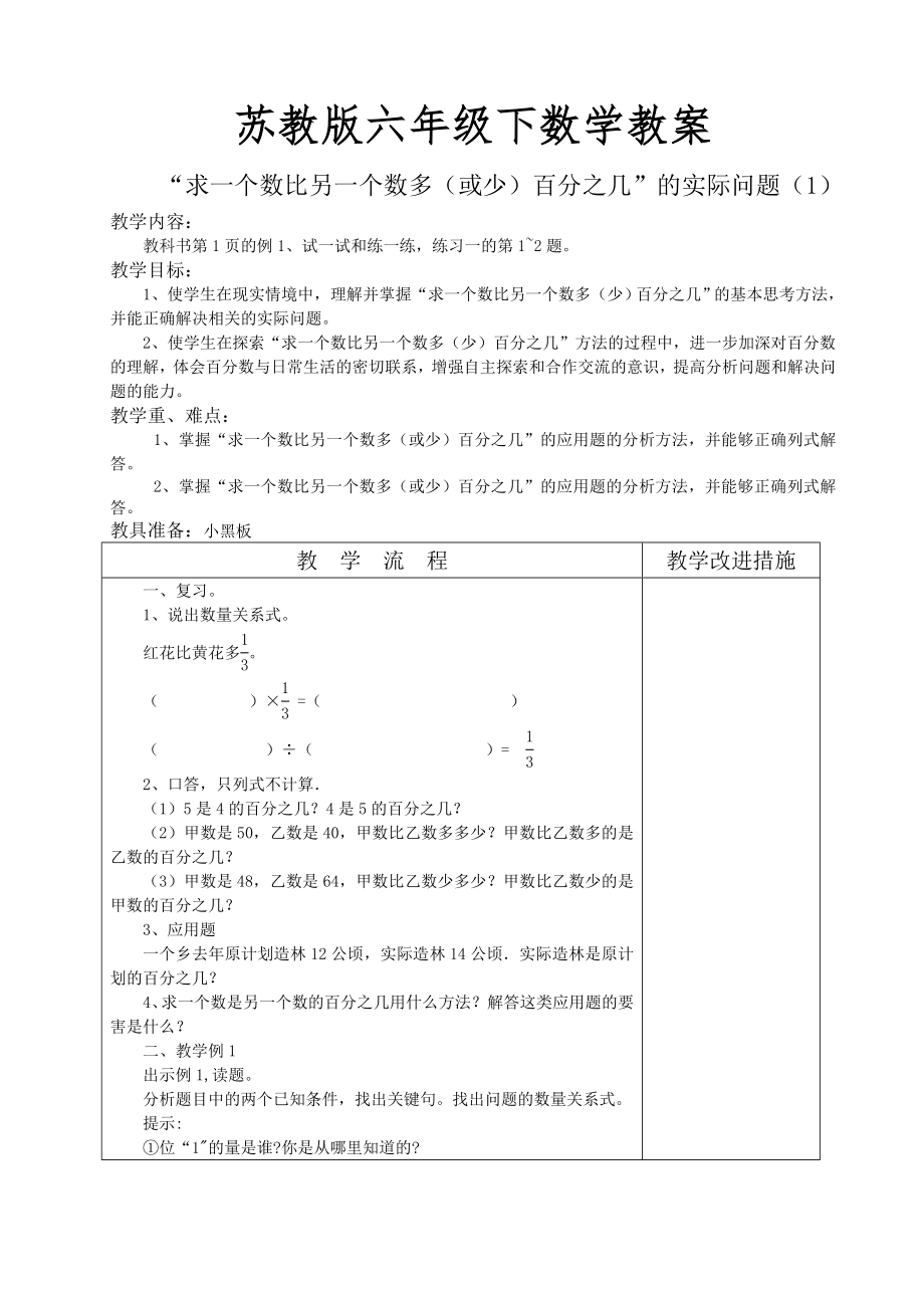 苏教版六年级下数学教案_第1页