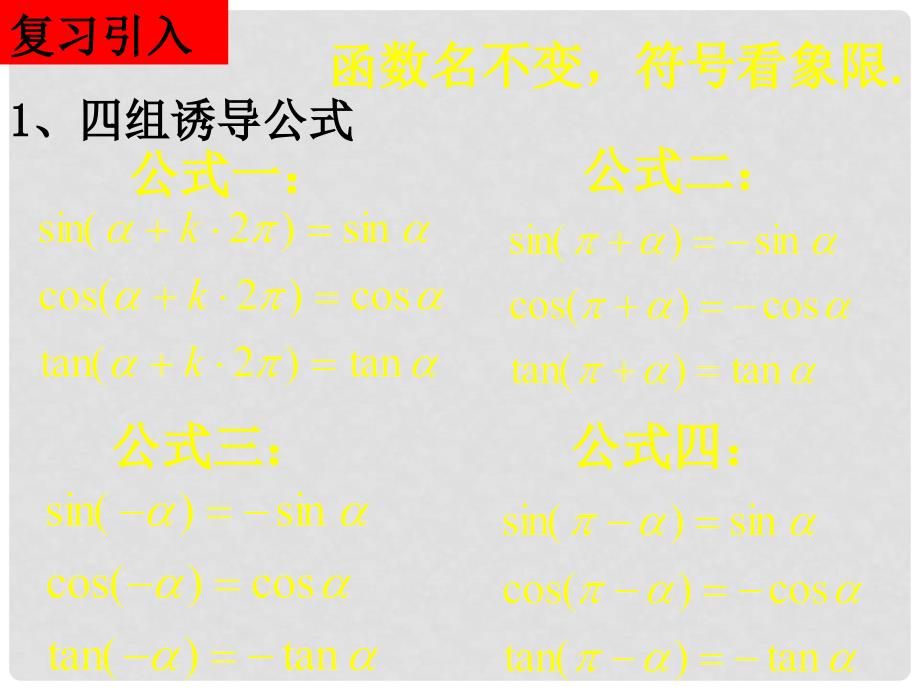 高中数学 1.3 三角函数的诱导公式第二课时课件 新人教A版必修4_第2页