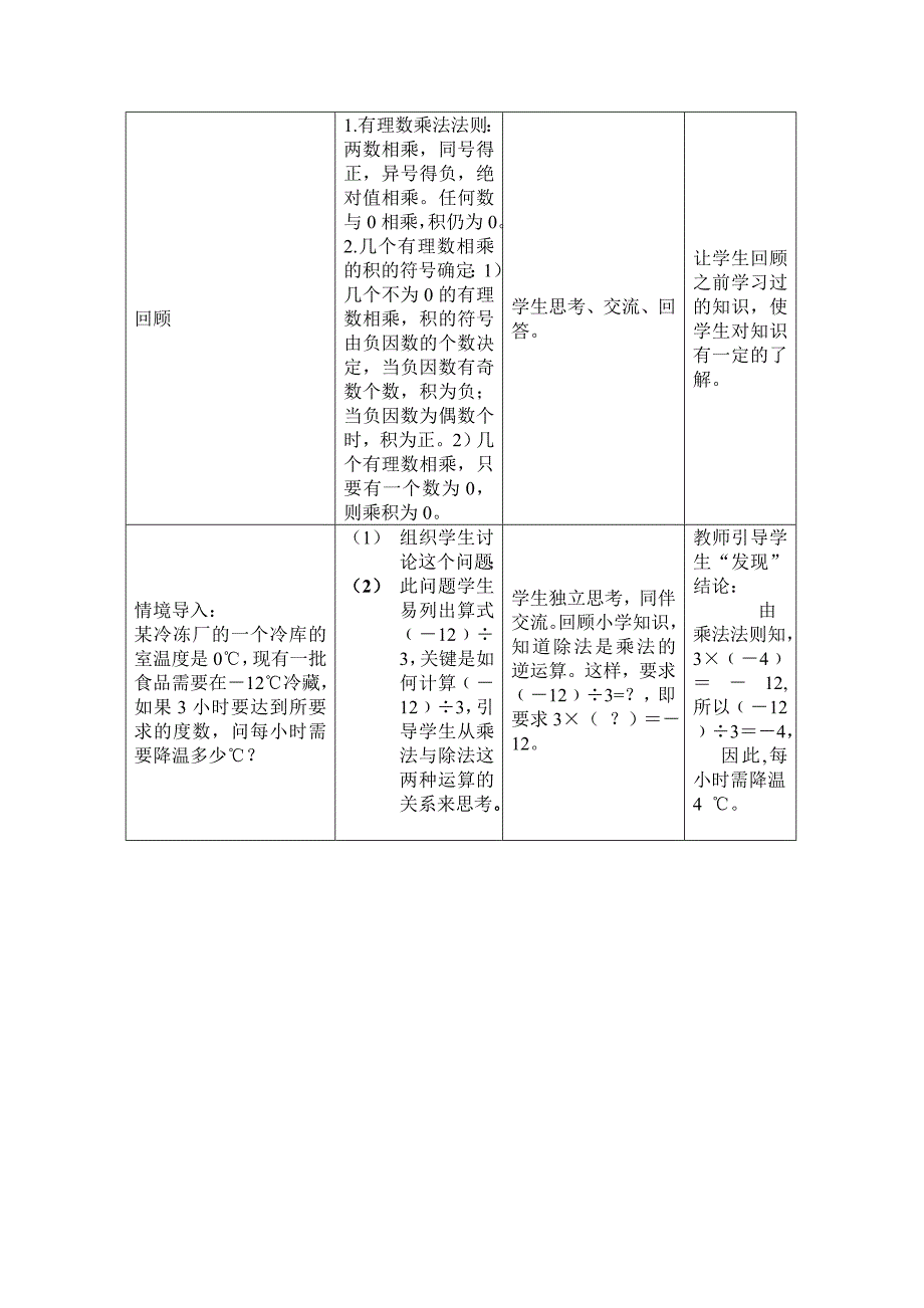 《有理数的除法》的教学设计表_第2页