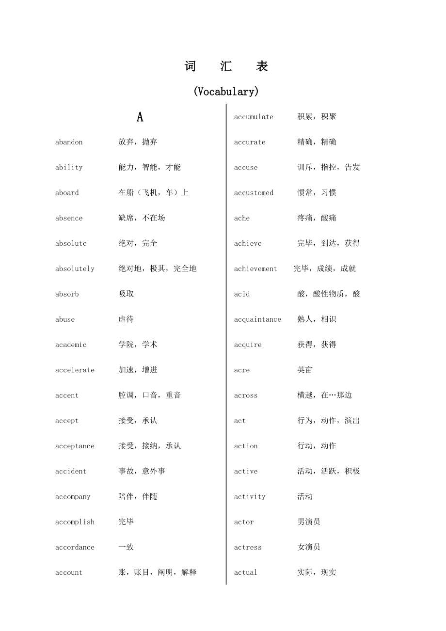 2023年最全的成人英语三级词汇表.doc_第2页