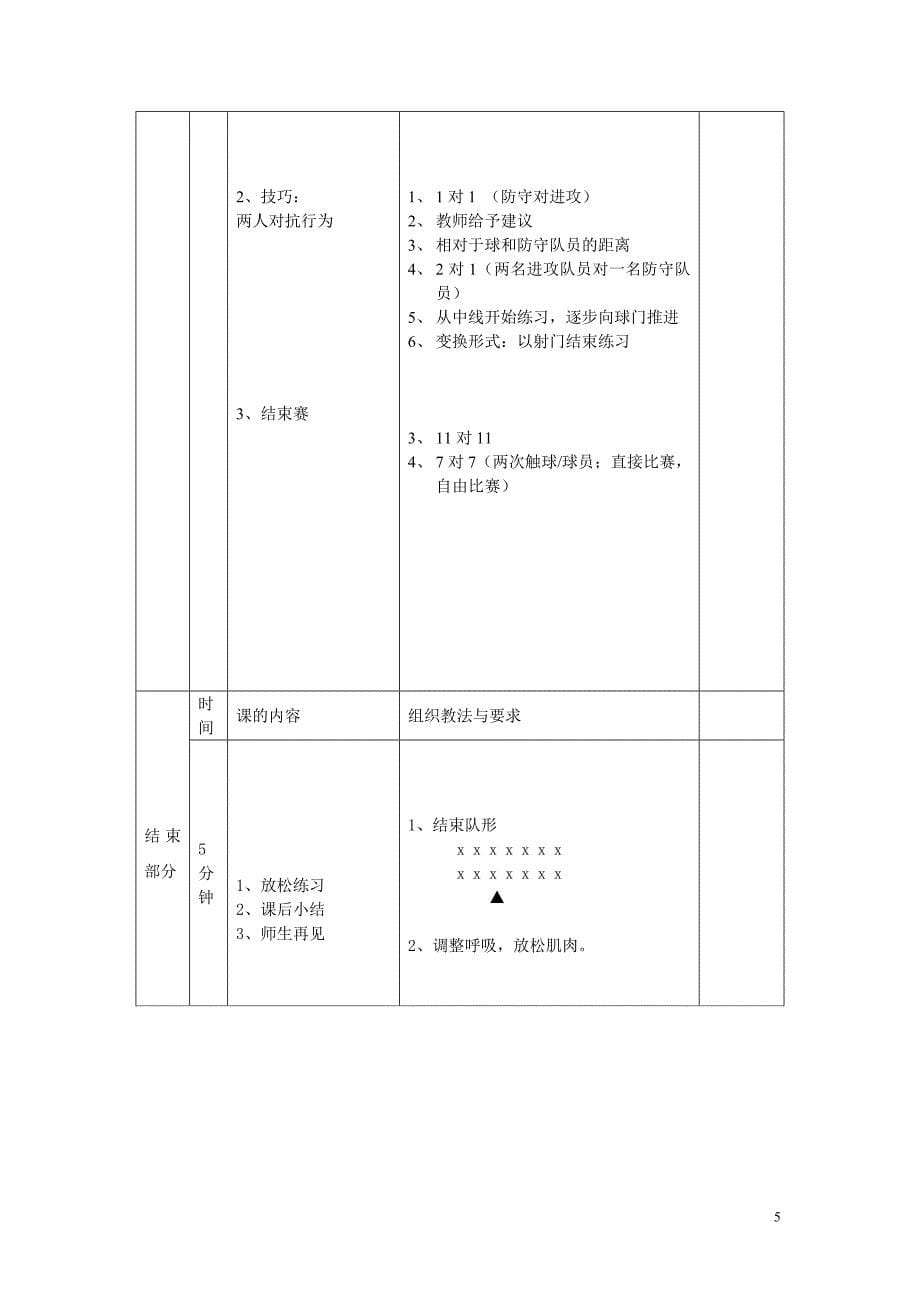 嘉应学院大学体育足球选修课教案_第5页