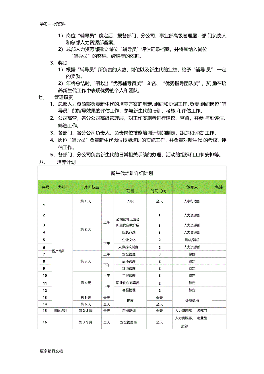 物业公司管理培训生培养方案汇编_第2页