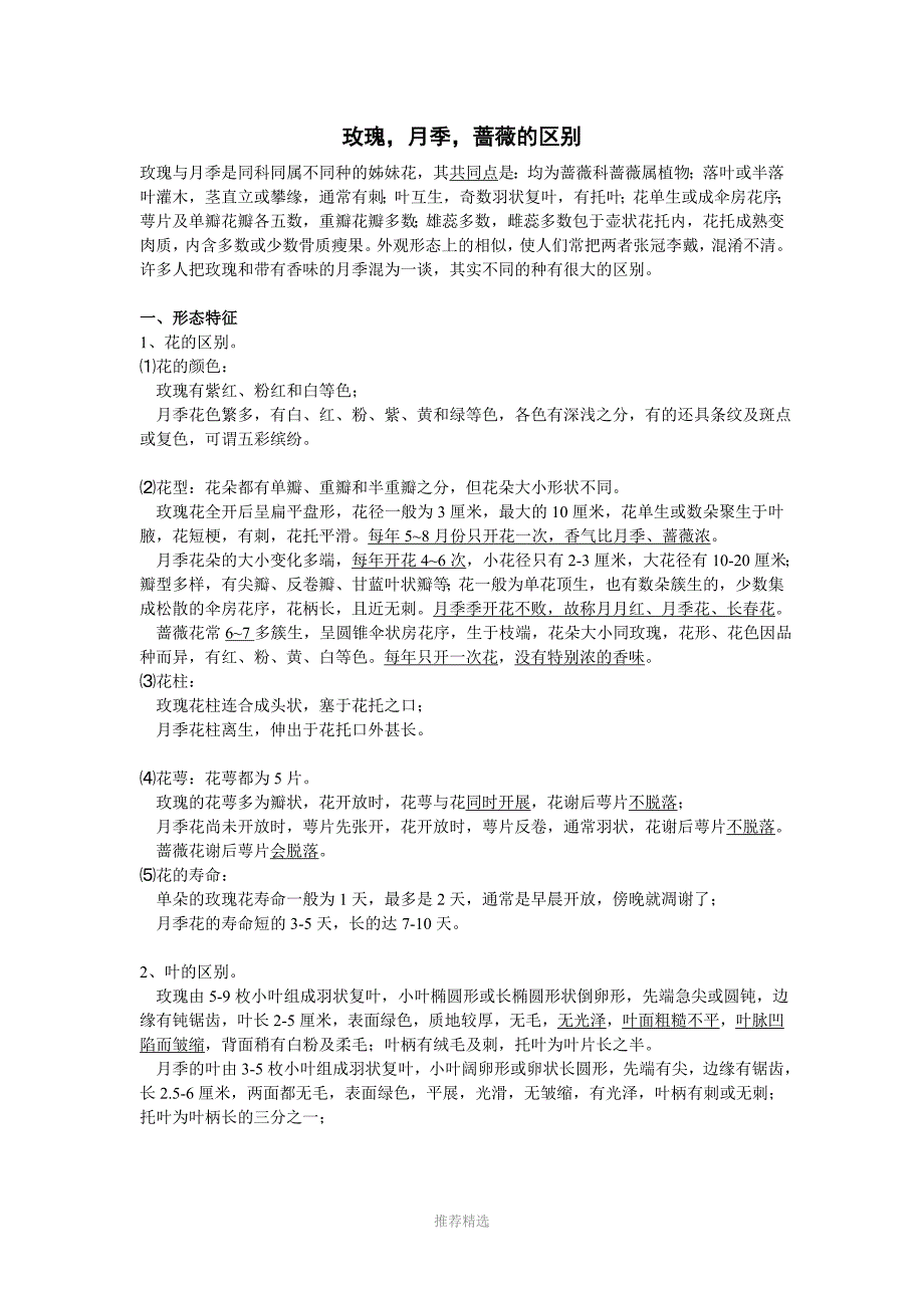 玫瑰月季蔷薇的区别_第1页