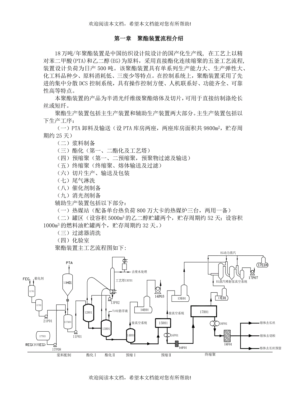 聚酯装置流程与聚酯生产概述_第1页