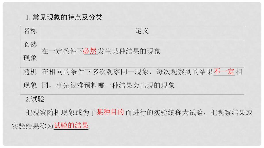 高中数学 第三章 概率 3.1.1 随机现象 3.1.2 事件与基本事件空间课件 新人教B版必修3_第4页