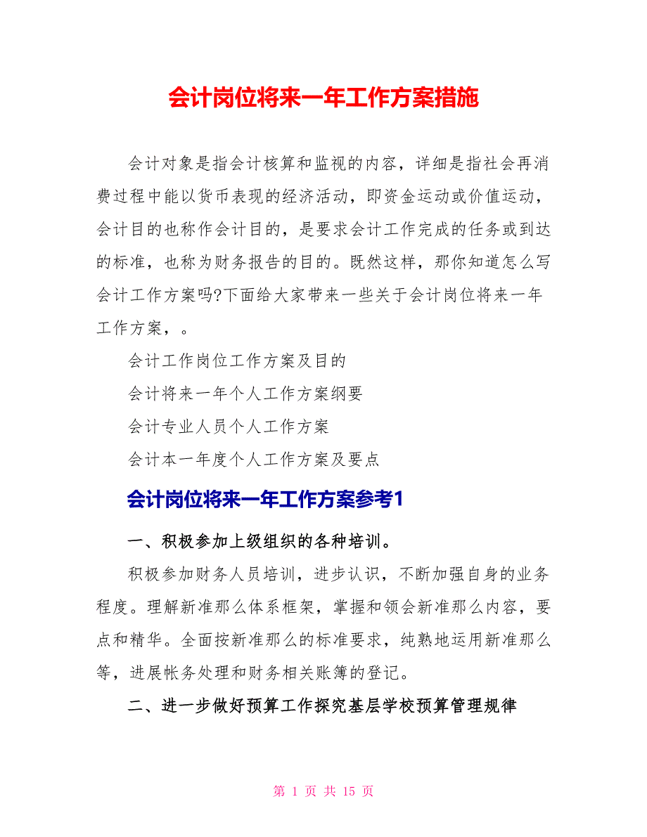 会计岗位未来一年工作计划措施_第1页