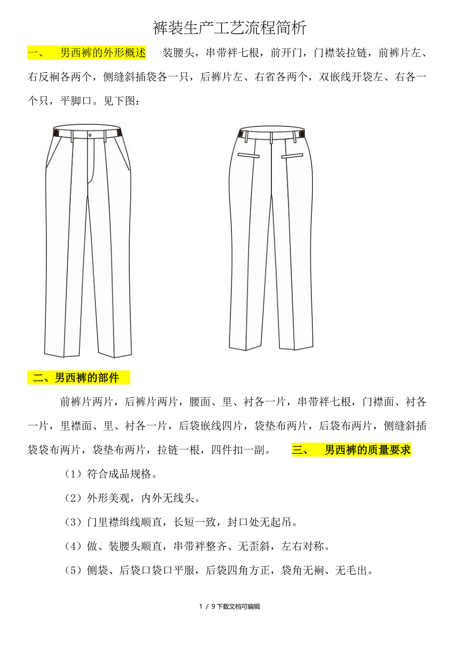 西裤工艺流程简析_第1页