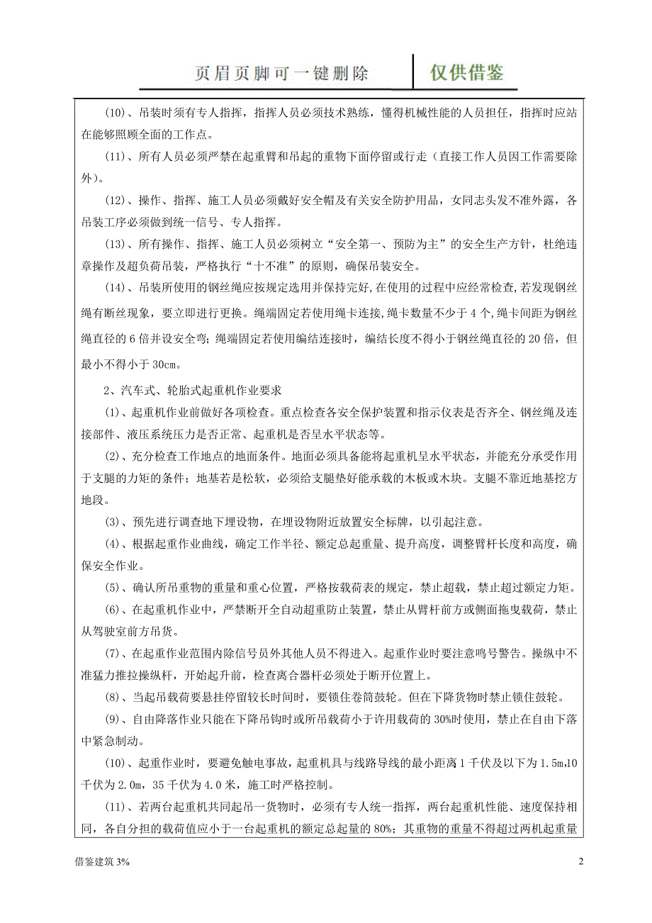 吊装作业安全技术交底【一类建筑】_第2页