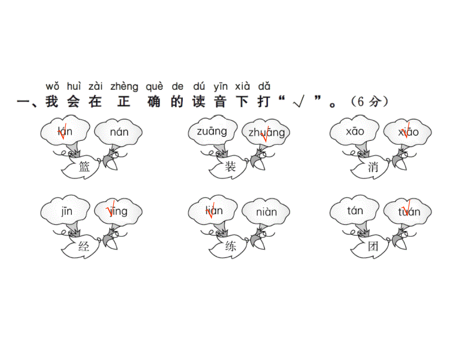 一年级下册语文习题课件－第四单元测试卷｜语文S版共11张PPT教学文档_第2页