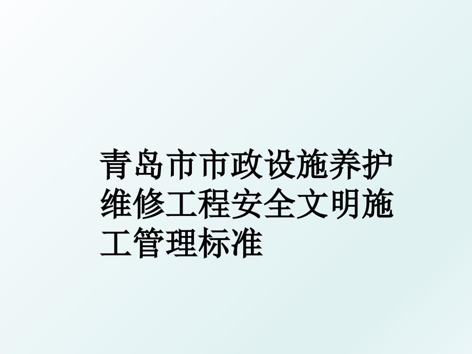 青岛市市政设施养护维修工程安全文明施工标准_第1页