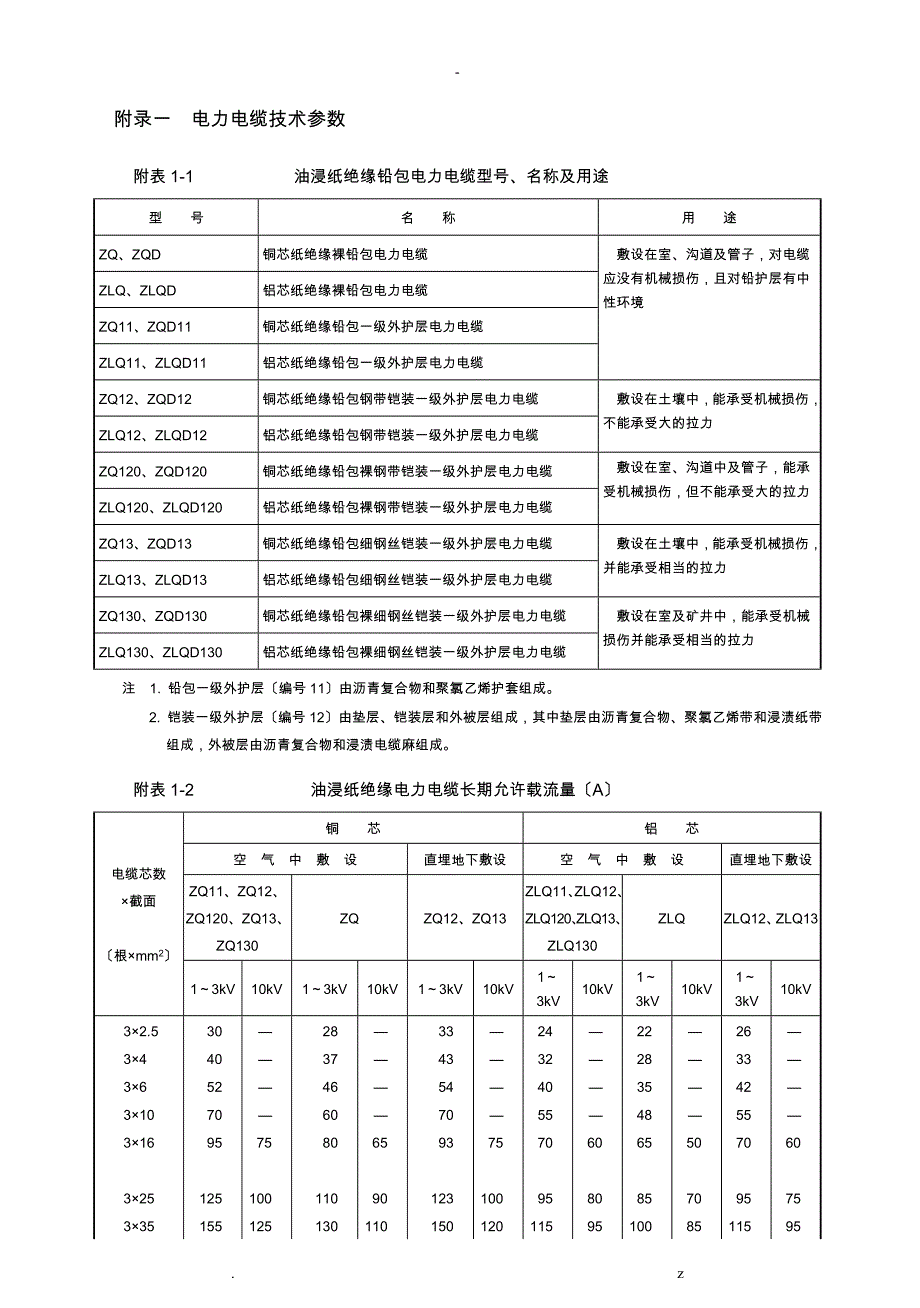 电力电缆技术参数_第2页