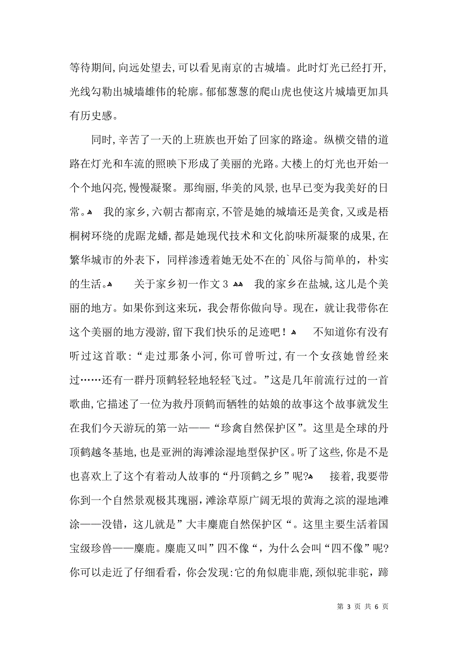 关于家乡初一作文_第3页