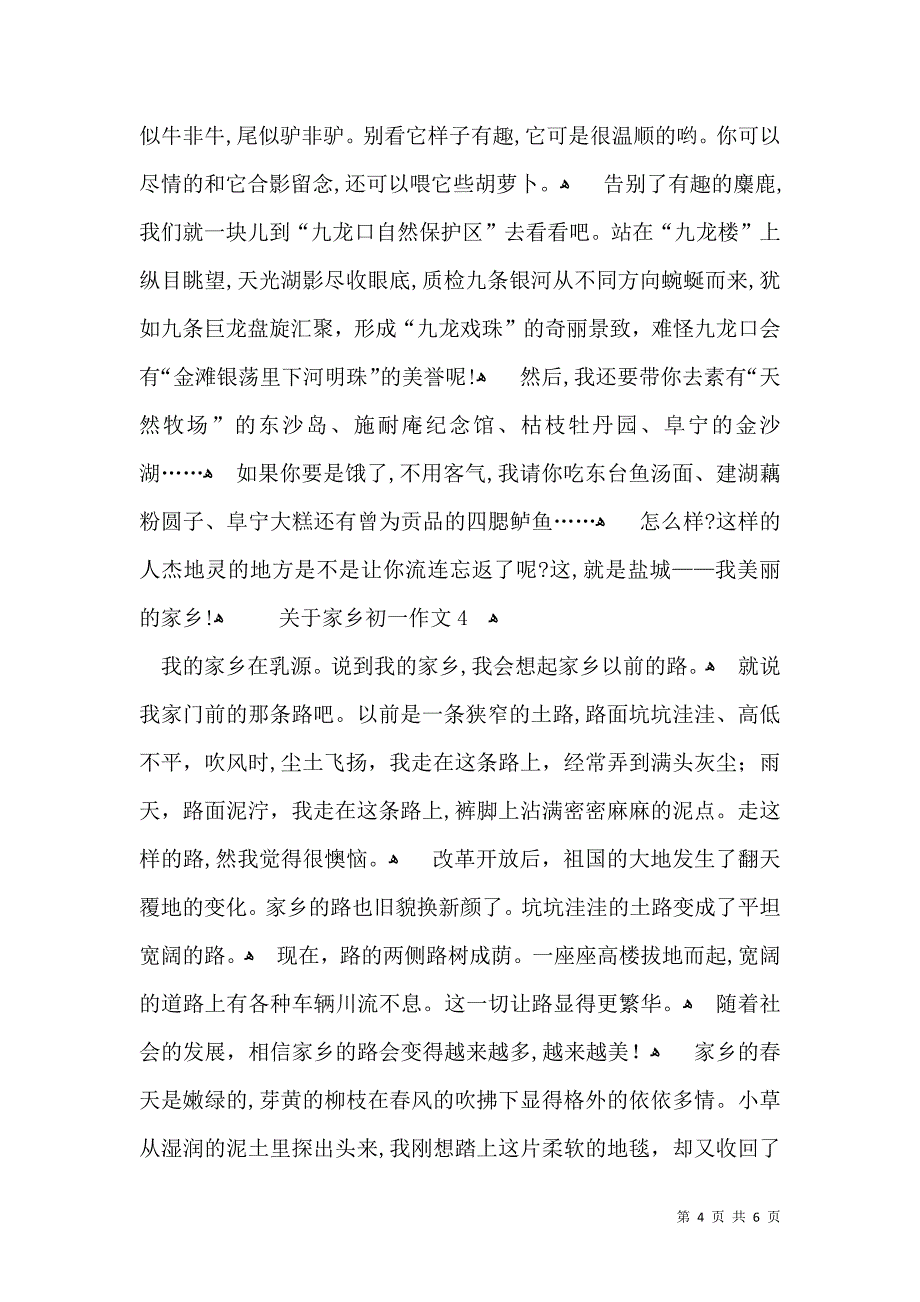 关于家乡初一作文_第4页