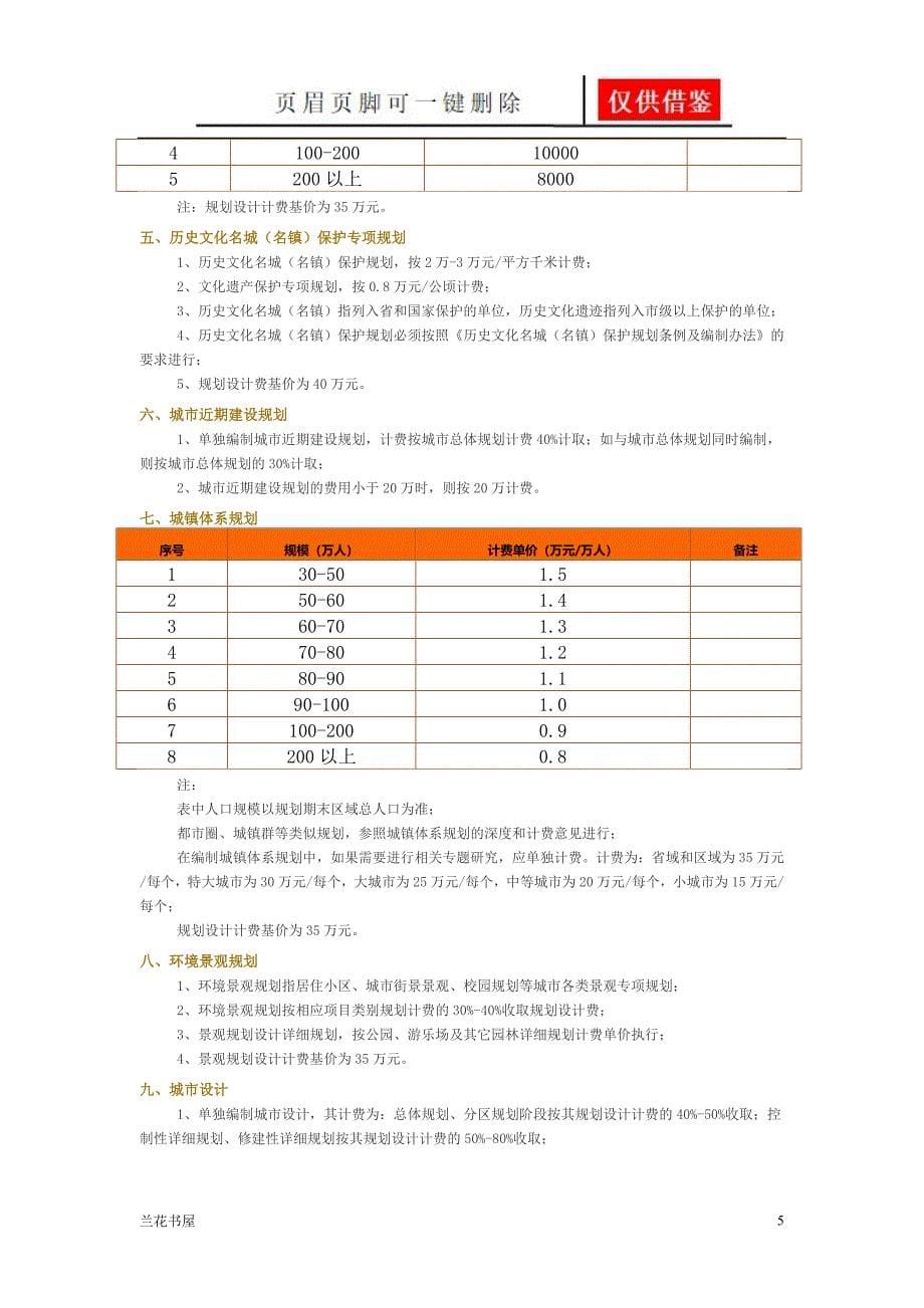 规划收费标准业界材料_第5页