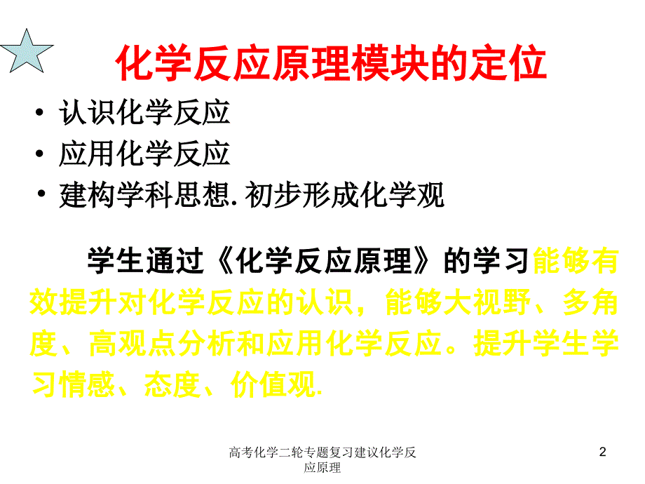 高考化学二轮专题复习建议化学反应原理课件_第2页