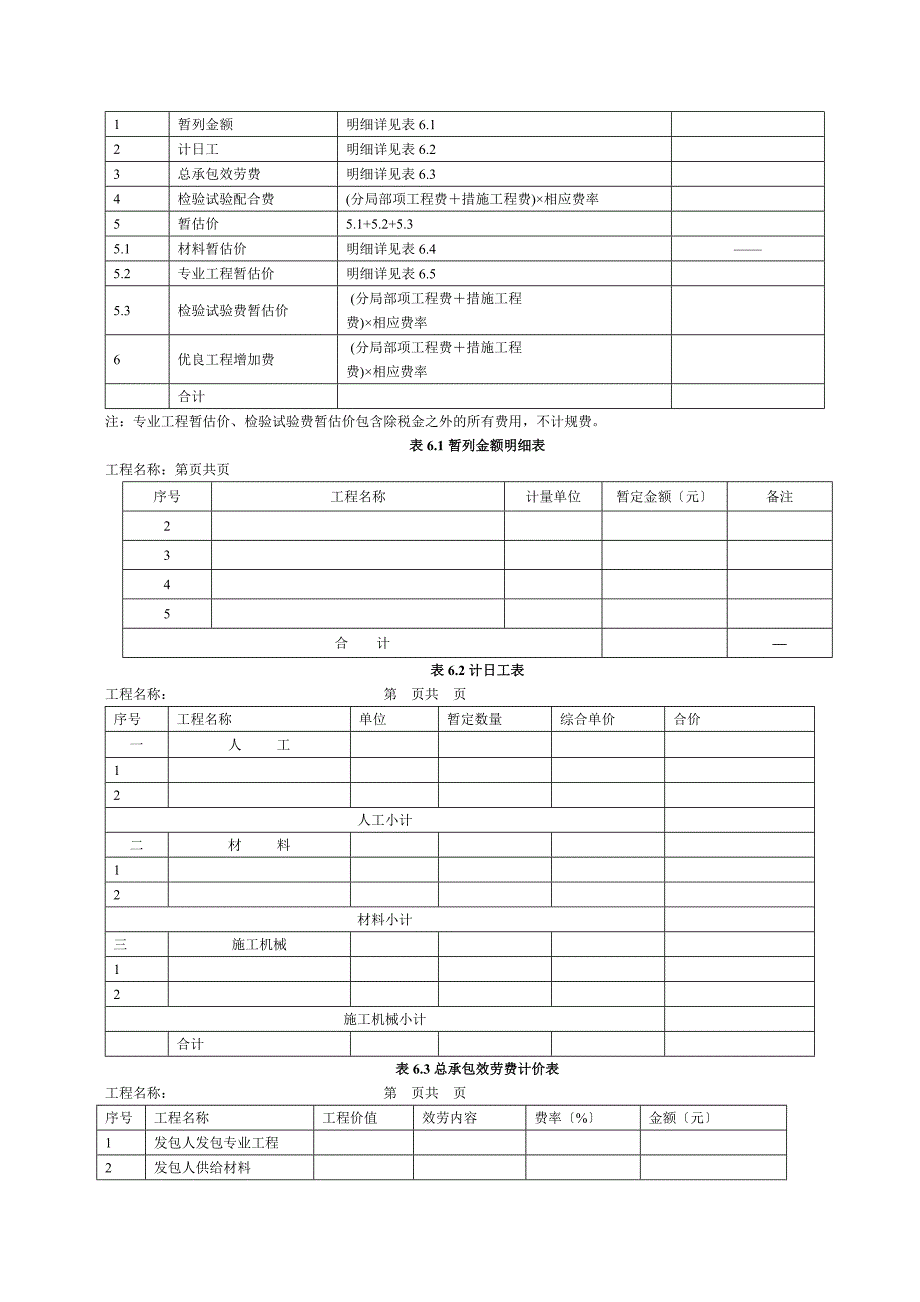 工程量清单表格格式_第3页