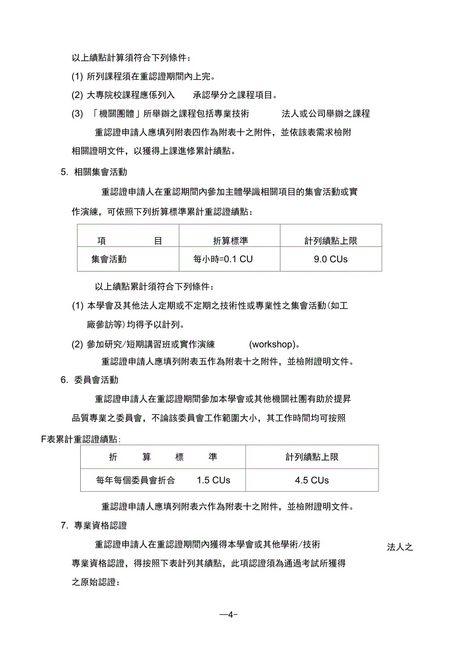 中华民国品质学会专业资格重认证办法._第4页