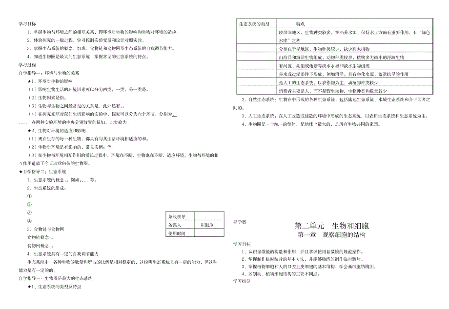 七年级生物上册知识点总结全册_小学教育-小学考试_第2页