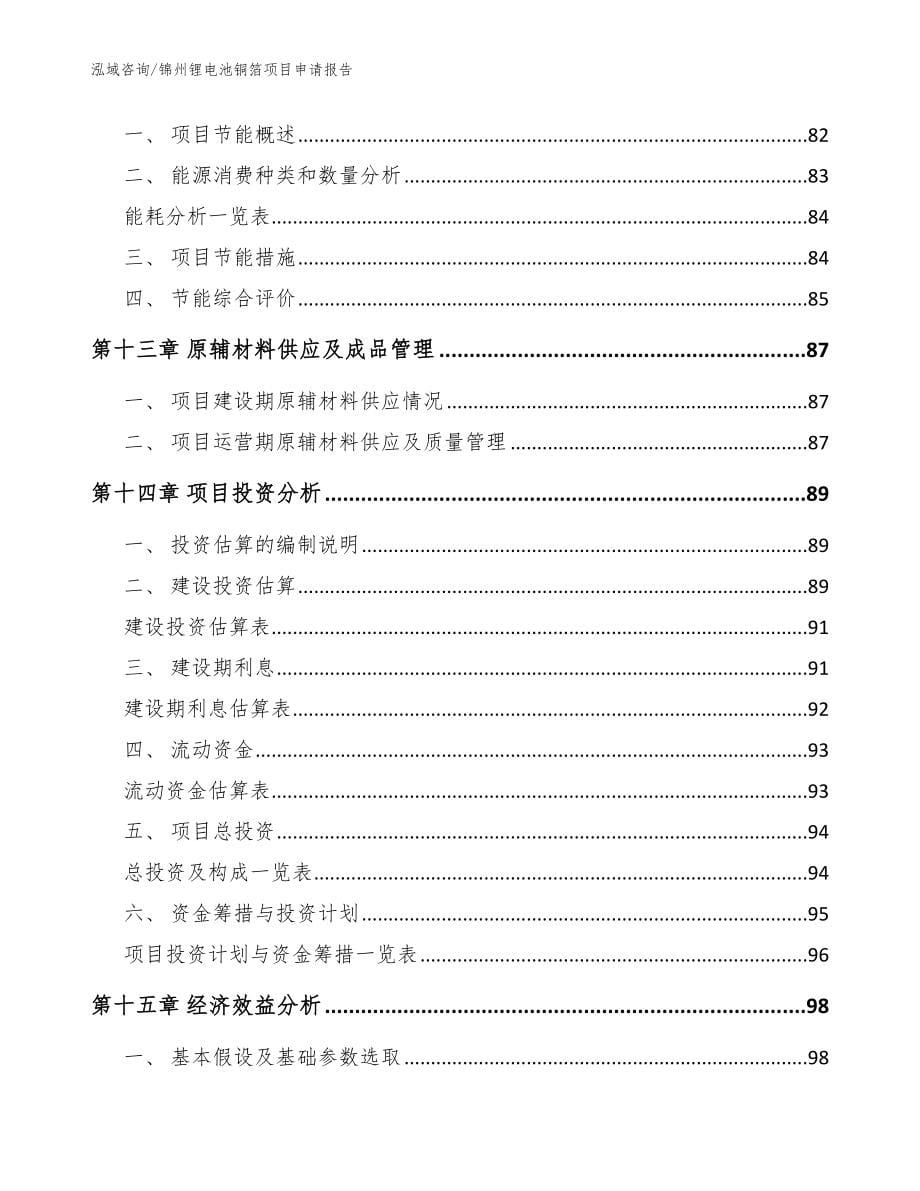 锦州锂电池铜箔项目申请报告【范文参考】_第5页