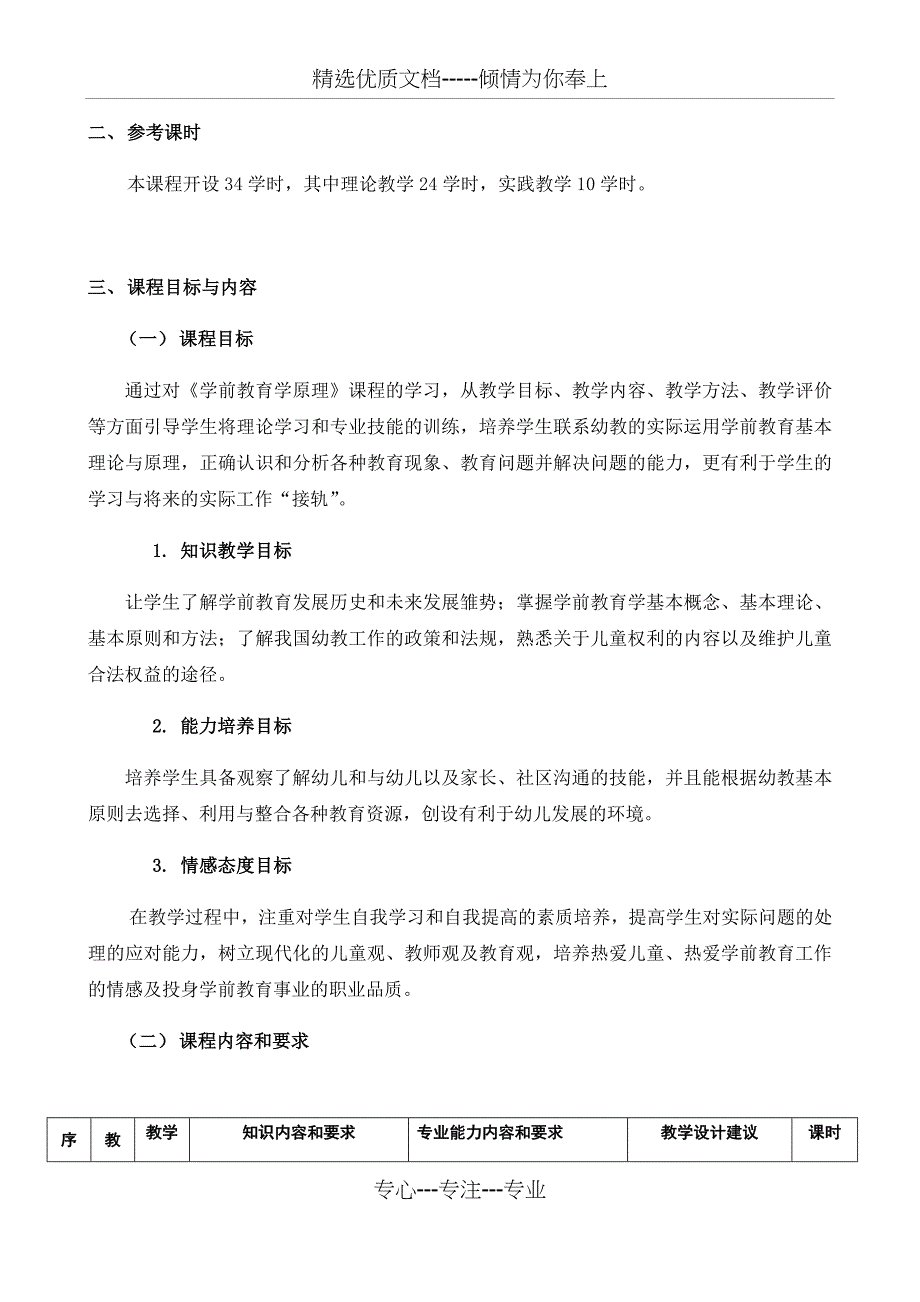 《学前教育学》课程标准_第2页