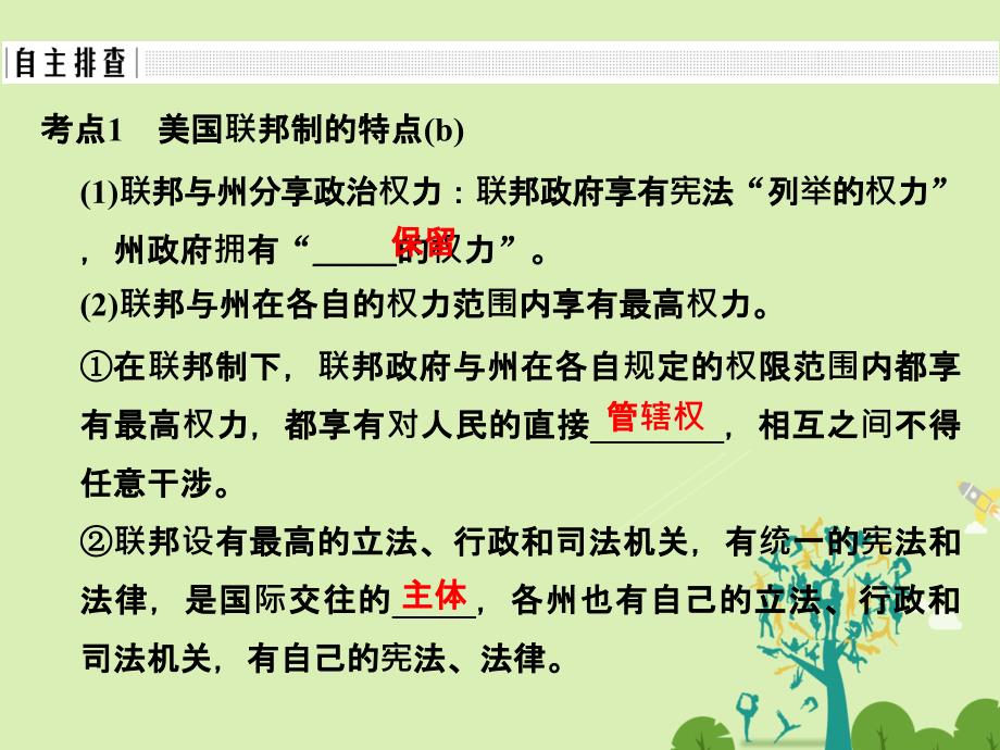 高考政治一轮复习 专题3 联邦制、两党制、三权分立：以美国为例 以美国为例（第39课时）美国的联邦制与两党制课件 新人教选修3_第3页