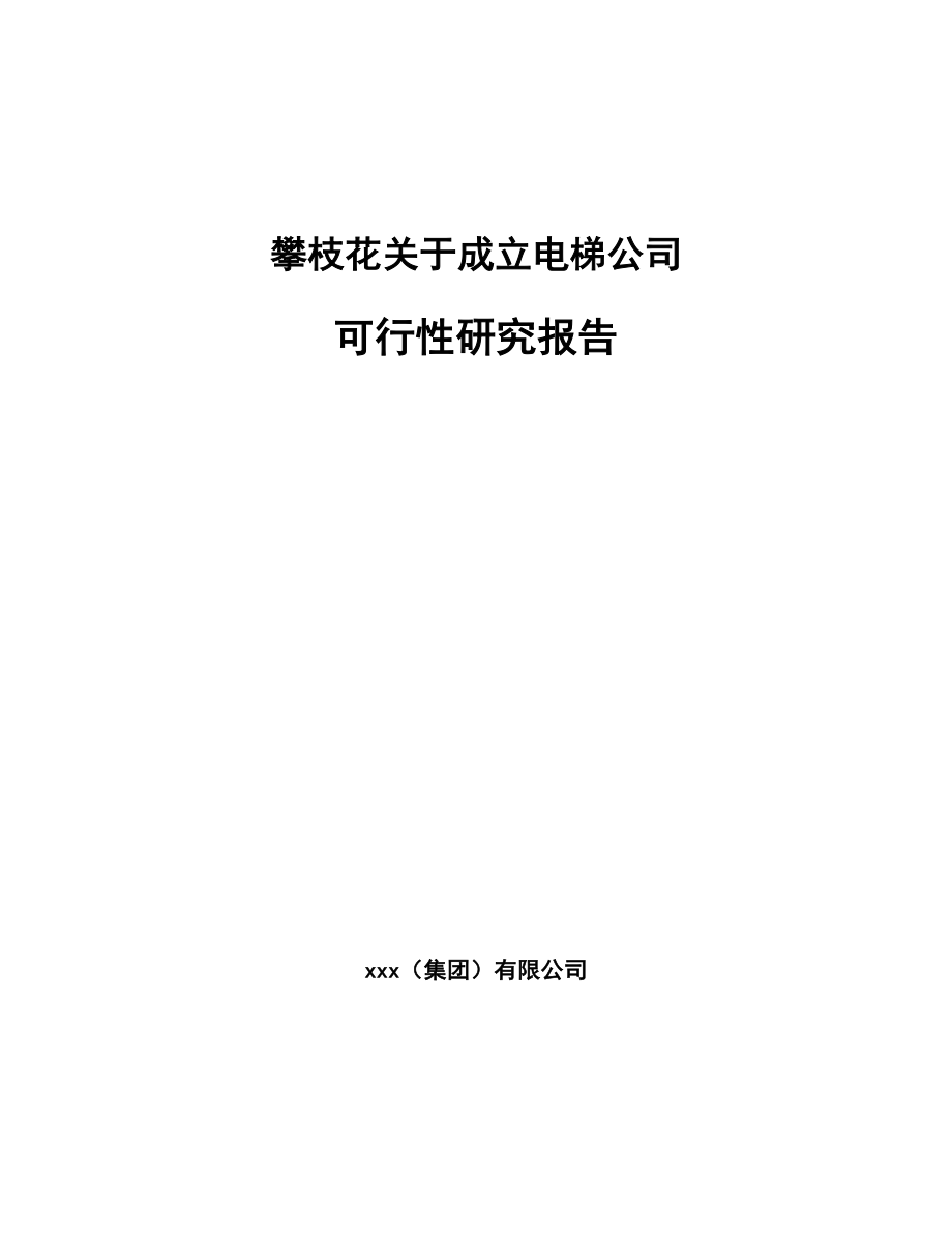 攀枝花关于成立电梯公司研究报告参考模板_第1页