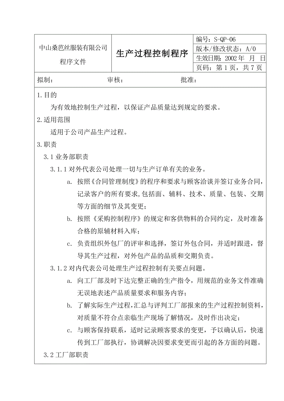 某知名服装企业管理制度范例大全15_第1页