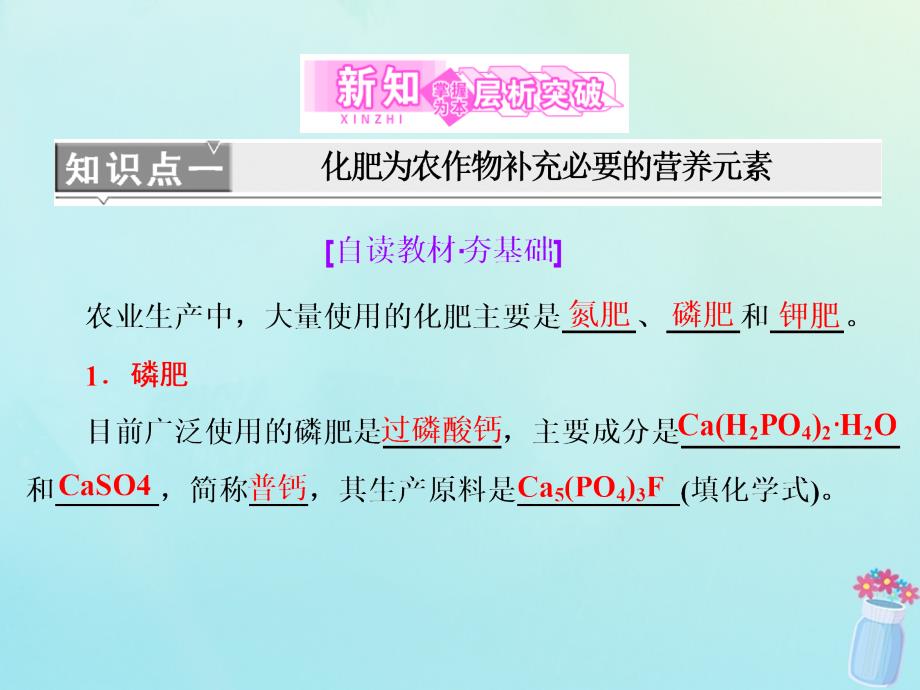 2018年高中化学 第四单元 化学与技术的发展 课题1 化肥和农药课件 新人教版选修2_第3页