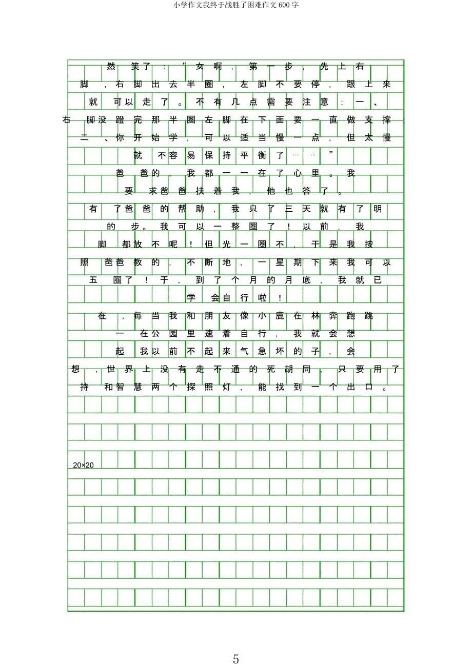 小学作文我终于战胜了困难作文600字.docx_第5页