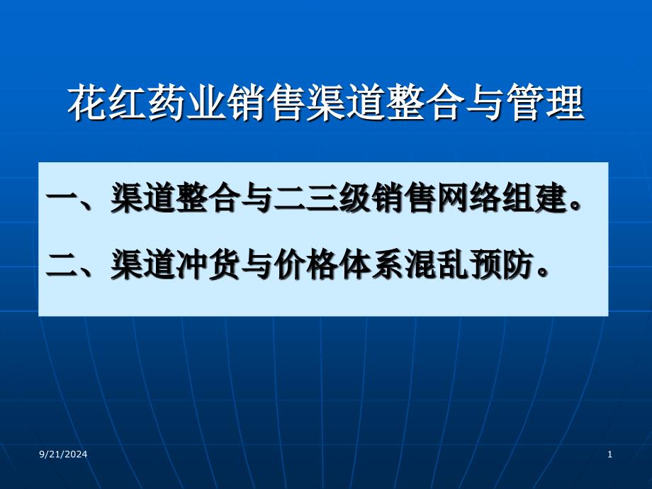 医务药品销售渠道管理ppt课件_第1页