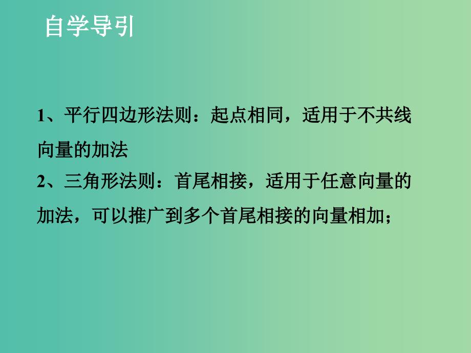 高中数学 2.2.1 向量的加法课件1（新版）北师大版必修4.ppt_第4页