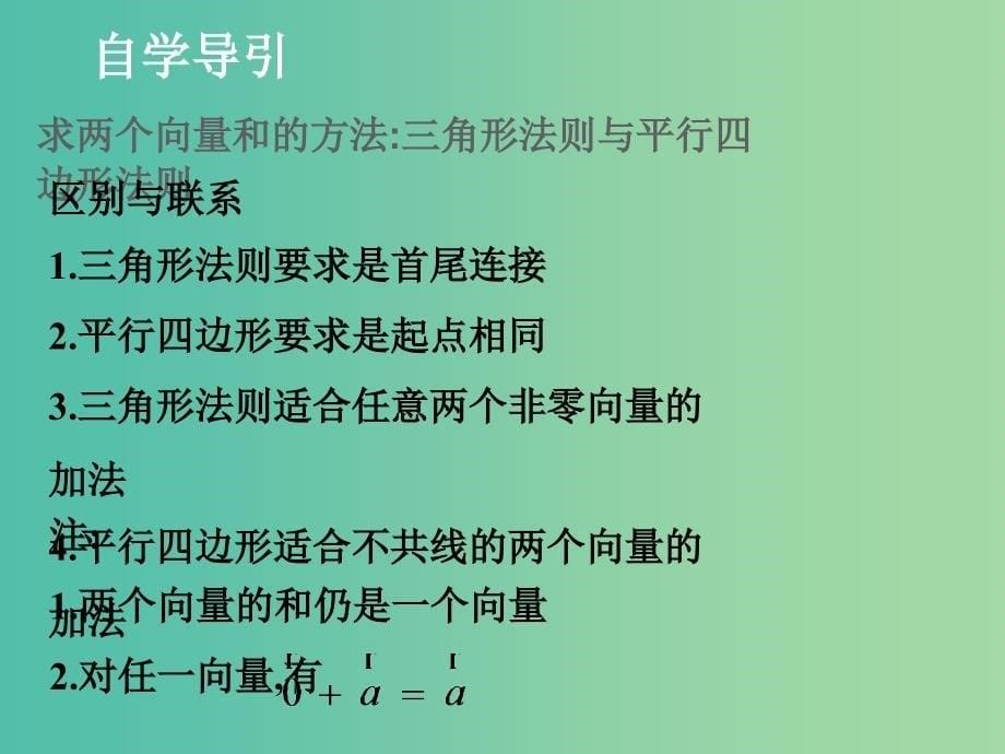 高中数学 2.2.1 向量的加法课件1（新版）北师大版必修4.ppt_第5页