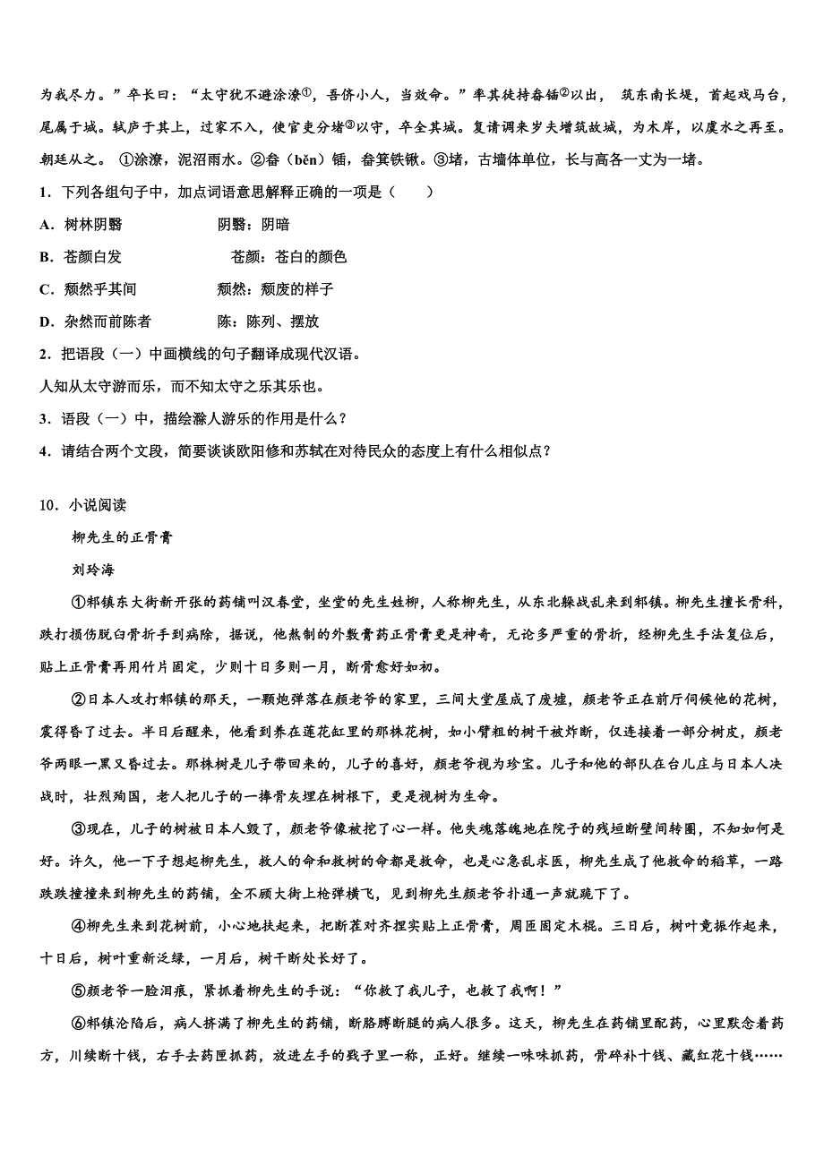 四川省宜宾市南溪区2023年中考语文押题试卷(含答案解析）.doc_第4页