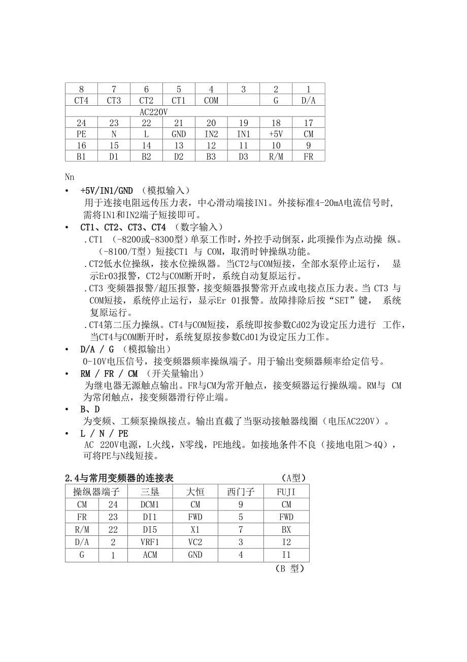 西诺尔DHC8000系列恒压供水控制器说明书沈阳西诺_第5页