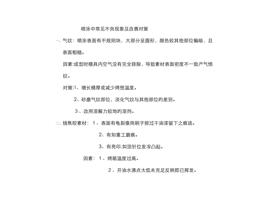 喷涂中常见不良现象及改善对策_第1页