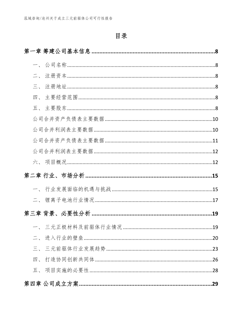 沧州关于成立三元前驱体公司可行性报告_范文参考_第2页